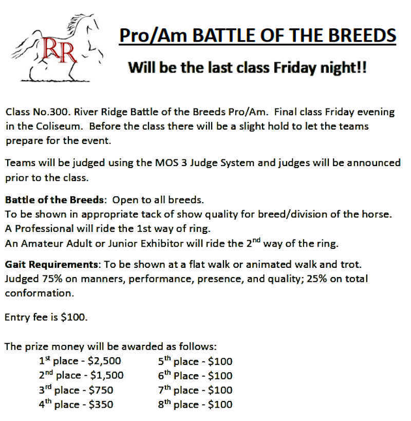 River Ridge Horse Show FORMS